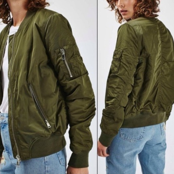 Topshop Jackets & Blazers - TOPSHOP never worn green bomber jacket